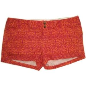 NWT American Eagle Outfitters Orange Ikat Print Stretch Shorts | Size 6